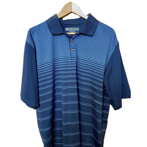 PEBBLE Beach blue ombre performance golf polo